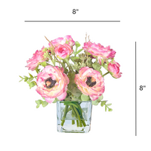 Load image into Gallery viewer, Real Touch Ranunculus Flower Arrangement in Vase - 8" Vivian Rose Shop