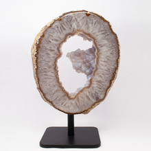 Load image into Gallery viewer, Agate Geode Ring on Fitted Rotating Stand