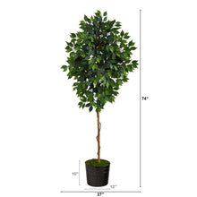 Load image into Gallery viewer, Artificial Ficus Tree in Black Planter