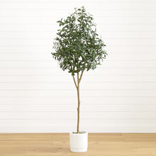 Load image into Gallery viewer, Faux Olive Tree in White Planter