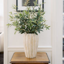 Load image into Gallery viewer, 30" Faux Olive Arrangement in Artisan Vase CG Hunter