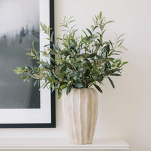 Load image into Gallery viewer, 30" Faux Olive Arrangement in Artisan Vase CG Hunter