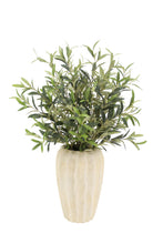 Load image into Gallery viewer, 30" Faux Olive Arrangement in Artisan Vase CG Hunter