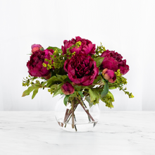 Load image into Gallery viewer, Real Touch Peony Centerpiece Flower Arrangement in Vase  - 13" Vivian Rose Shop