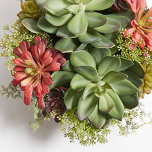 Load image into Gallery viewer, Round Artificial Succulent Arrangement, Natural Planter CG Hunter