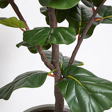 Load image into Gallery viewer, Artificial Fiddle Leaf Fig Tree with Artisan Planter CG Hunter