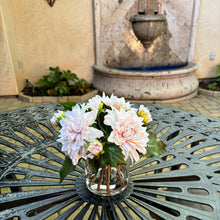 Load image into Gallery viewer, Artificial Dahlia Flower Arrangement in Glass Vase - 10" Vivian Rose Shop
