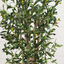 Load image into Gallery viewer, 5’ Olive Tree in White Oval Planter Nearly Natural