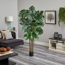 Load image into Gallery viewer, 6’ Monstera Tree Artificial Nearly Natural
