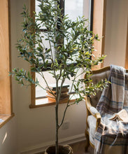Load image into Gallery viewer, Artificial Silk Faux Olive Tree In Pot RusticReach