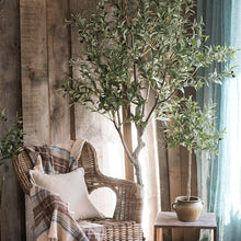 Load image into Gallery viewer, Large Artificial Olive Tree 94" Tall In Pot RusticReach