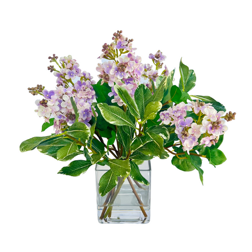 Faux Lilac Flower Arrangement Centerpiece - 15