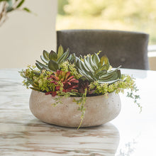 Load image into Gallery viewer, Round Artificial Succulent Arrangement, Natural Planter CG Hunter