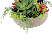 Load image into Gallery viewer, Round Artificial Succulent Arrangement, Natural Planter CG Hunter