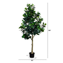 Load image into Gallery viewer, Tall Artificial Fiddle Leaf Fig Tree
