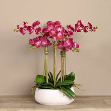 Load image into Gallery viewer, artificial flower arrangement- pink silk orchid centerpiece