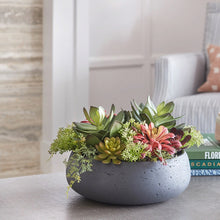Load image into Gallery viewer, Artificial succulents in bowl
