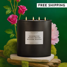 Load image into Gallery viewer, 55oz Rosewater | Peony Water | Washed Woods Candle (Inspired by Issey Miyake L'Eau d'Issey®) Stone Candles
