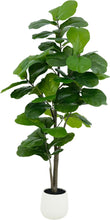 Load image into Gallery viewer, Faux Artificial Fiddle Leaf Fig Tree 6'
