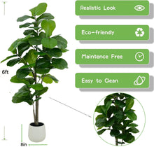 Load image into Gallery viewer, Faux Artificial Fiddle Leaf Fig Tree 6' AM
