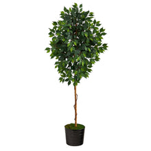 Load image into Gallery viewer, Faux Ficus Tree in Black Planter
