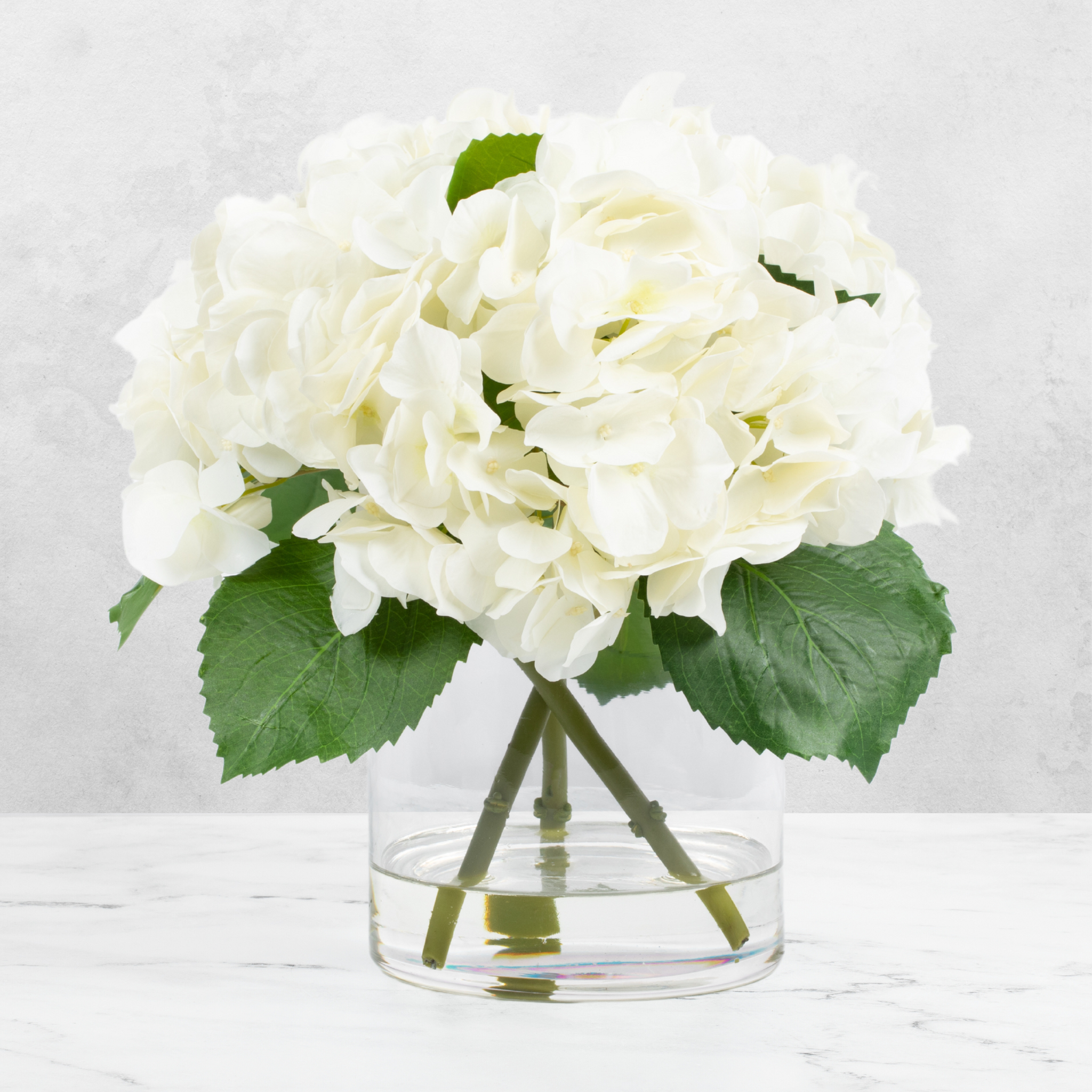 hydrangea and succulent centerpieces Faux Hydrangea Centerpiece Arrangement