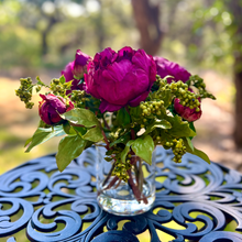Load image into Gallery viewer, real touch peony arrangement faux peonies in vase silk flower centerpiece arrangement
