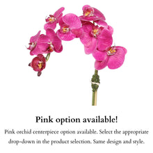 Load image into Gallery viewer, Faux White Orchid Arrangement in Matte Black Planter Vivian Rose Shop
