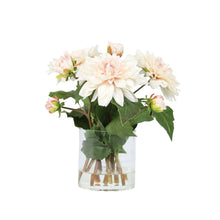 Load image into Gallery viewer, Artificial Dahlia Flower Arrangement in Glass Vase - 10" Vivian Rose Shop
