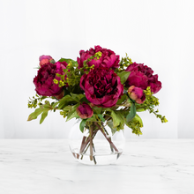 Load image into Gallery viewer, Real Touch Peony Centerpiece Flower Arrangement in Vase  - 13&quot;
