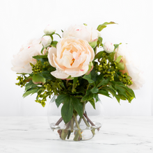 Load image into Gallery viewer, faux peony arrangement faux peony centerpiece
