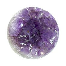 Load image into Gallery viewer, Amethyst Crystal Sphere on Lucite Ring Stand
