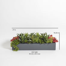 Load image into Gallery viewer, Rectangular Artificial Succulent Arrangement, Gray Planter CG Hunter
