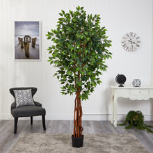 Load image into Gallery viewer, Tall Ficus Tree Artificial Tree with Natural Trunk 
