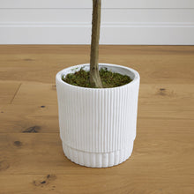 Load image into Gallery viewer, 6’ Artificial Olive Tree with White Decorative Planter Nearly Natural
