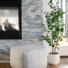 Load image into Gallery viewer, artificial eucalyptus tree with white pot
