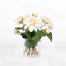 Load image into Gallery viewer, Artificial Dahlia Flower Arrangement in Glass Vase - 10" Vivian Rose Shop
