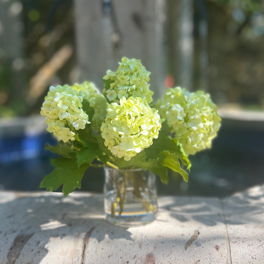 green hydrangea flower arrangement in vase silk hydrangea arrangement