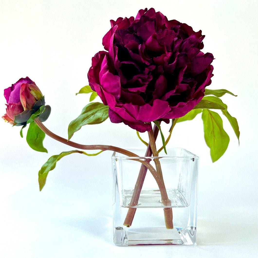 faux peony arrangement in vase