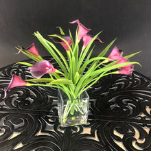 Load image into Gallery viewer, purple calla lilies in vase
