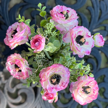 Load image into Gallery viewer, Real Touch Ranunculus Flower Arrangement in Vase - 8&quot; - Vivian Rose Shop
