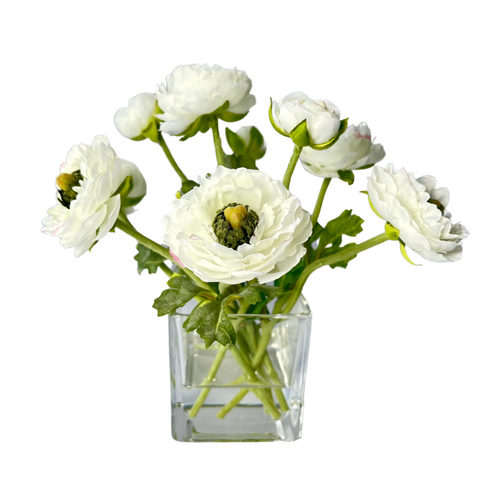 Faux Ranunculus Flower Arrangement - 8