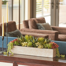 Load image into Gallery viewer, Rectangular Artificial Succulent Arrangement, Natural Planter CG Hunter
