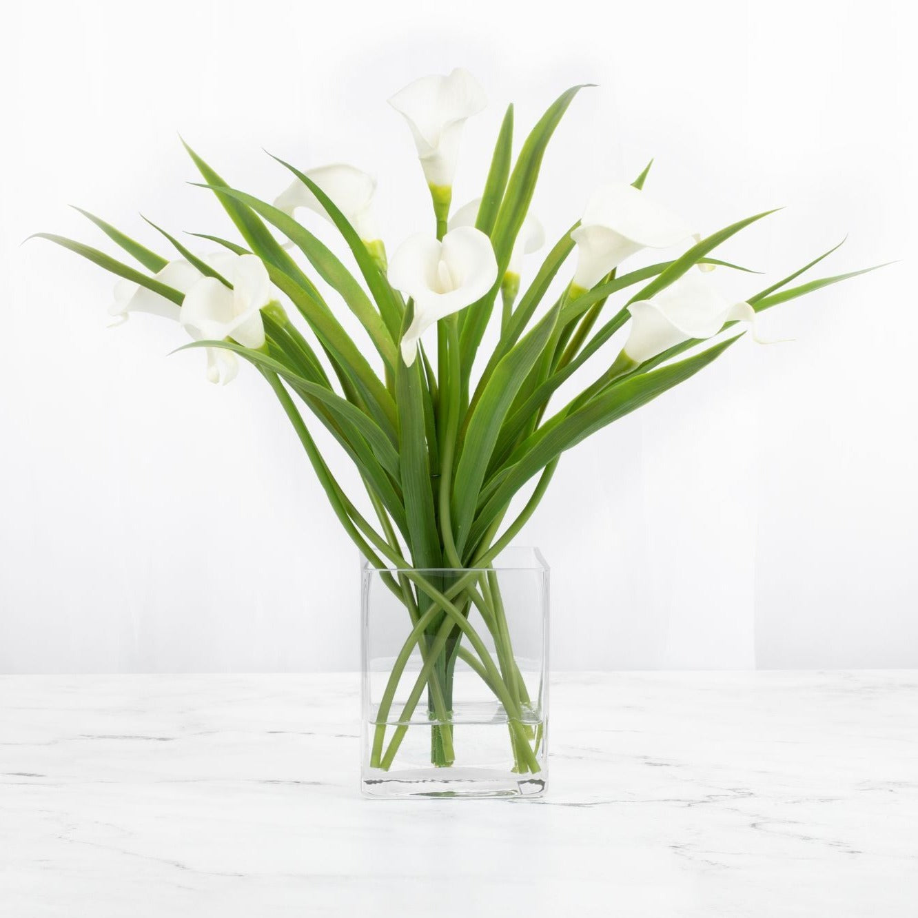 white silk lily flowers Silk Flower Arrangement White Calla Lilies