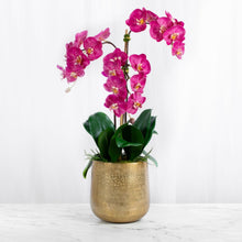 Load image into Gallery viewer, Artificial Orchid Arrangement, Tall Orchid Centerpiece in Gold Vase
