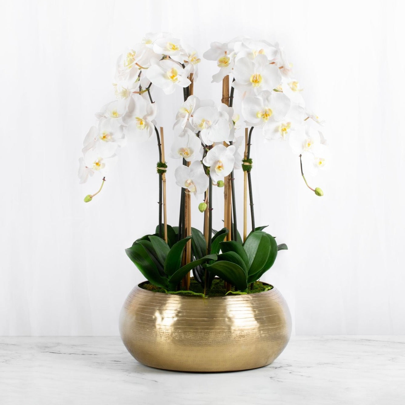 orchid potted plant wedding centerpiece Faux Orchid Centerpiece