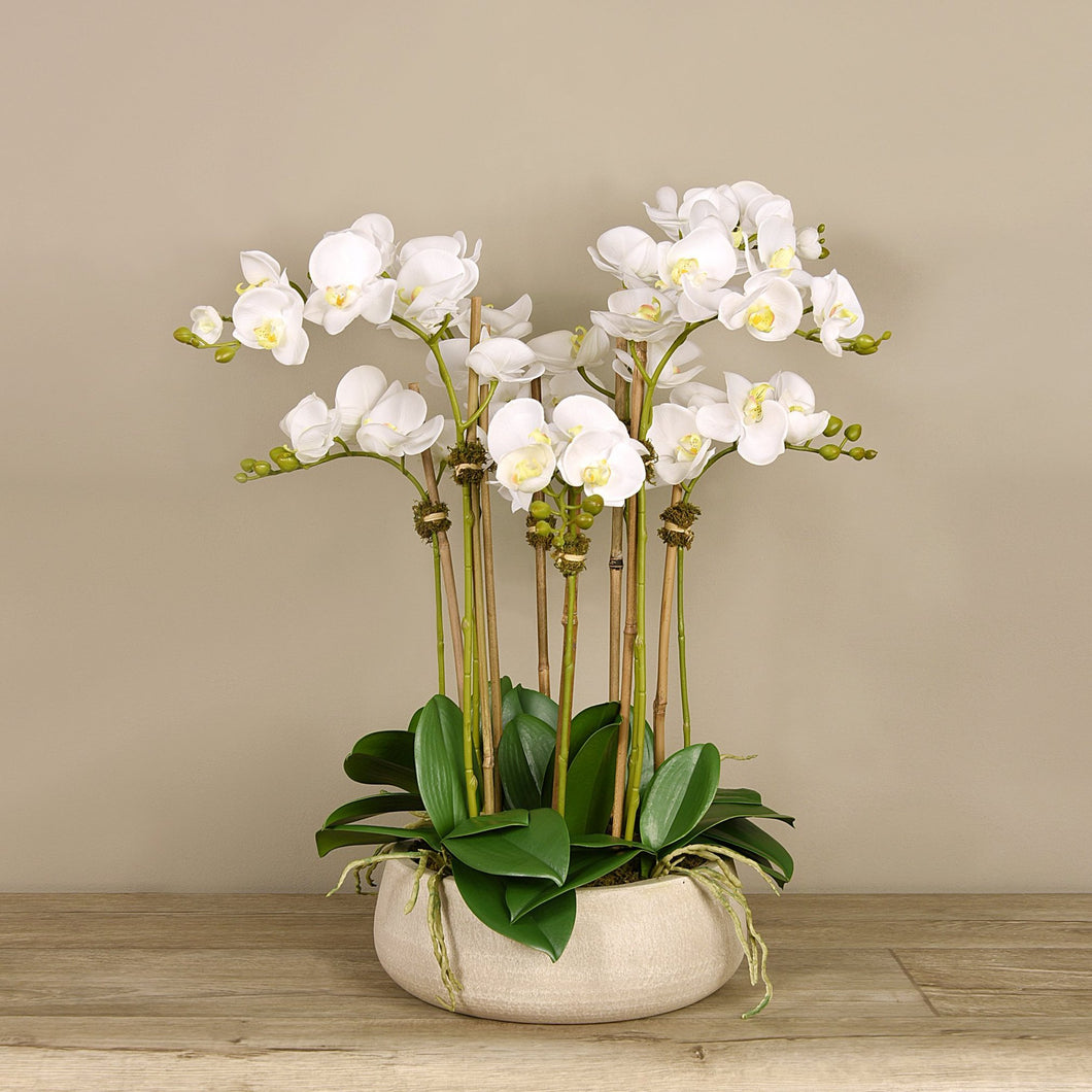 faux orchid centerpiece arrangement white floral centerpiece arrangement