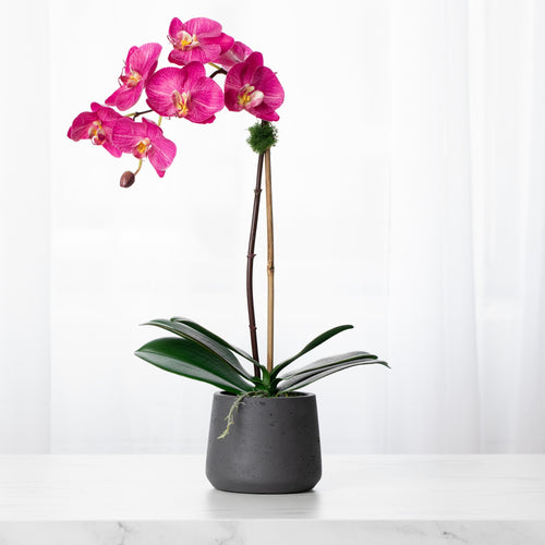 Artificial orchid plant pink faux orchid plant silk orchid arrangement luxury home decor